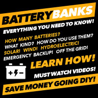 Battery Bank DIY! Everything you need to know about setting up your own DIY battery bank for solar, wind, hydroelectric power for emergency backup or off the grid living!